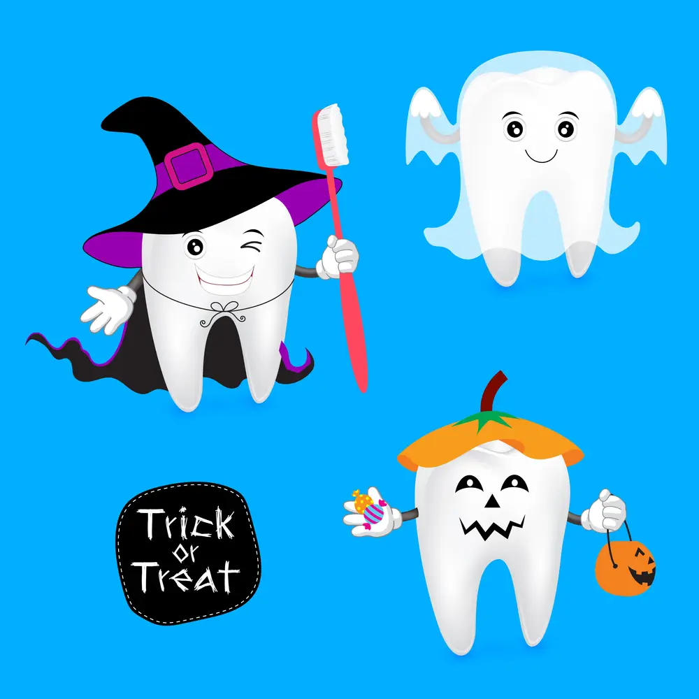 Halloween concept of teeth set